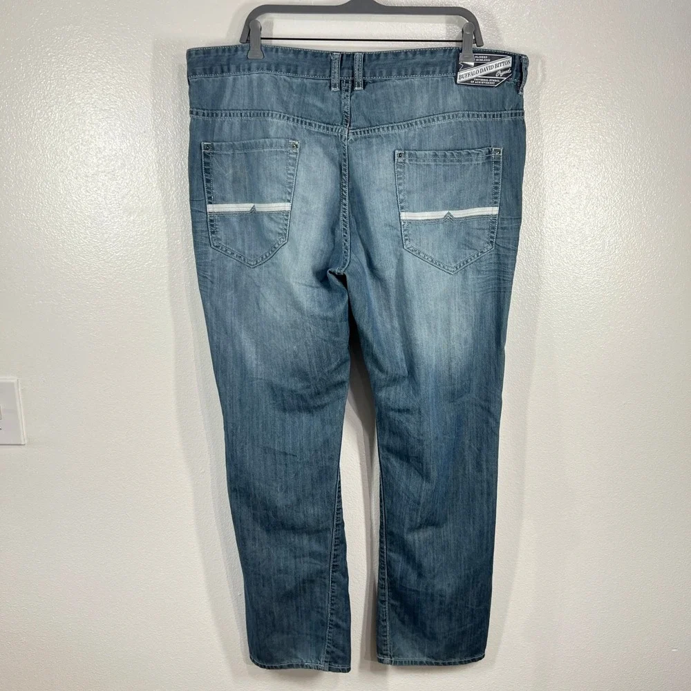 Buffalo David‎ Bitton Original Jeans Relaxed Fit Soft Distressed Blue Mens 40x31